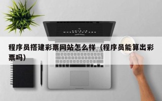南平程序员搭建彩票网站怎么样（程序员能算出彩票吗）